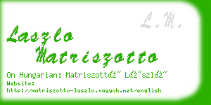 laszlo matriszotto business card